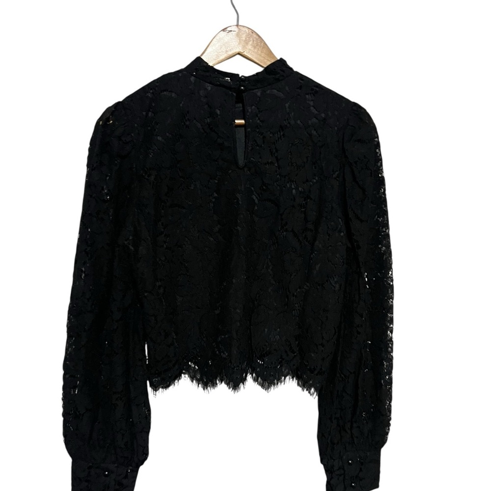 VICI Julietta Black Lace Scalloped Hem Top Women's Large Feminine Romantic NEW - Picture 4 of 6